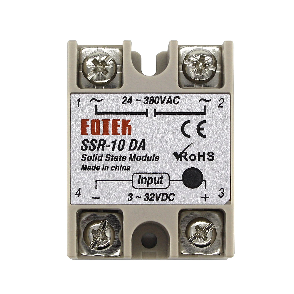 SSR-10DA SSR-25DA SSR-40DA 10A 25A 40A Modulo relè a stato solido Ingresso 3-32V Uscita CC 24-380V CA Alta qualità