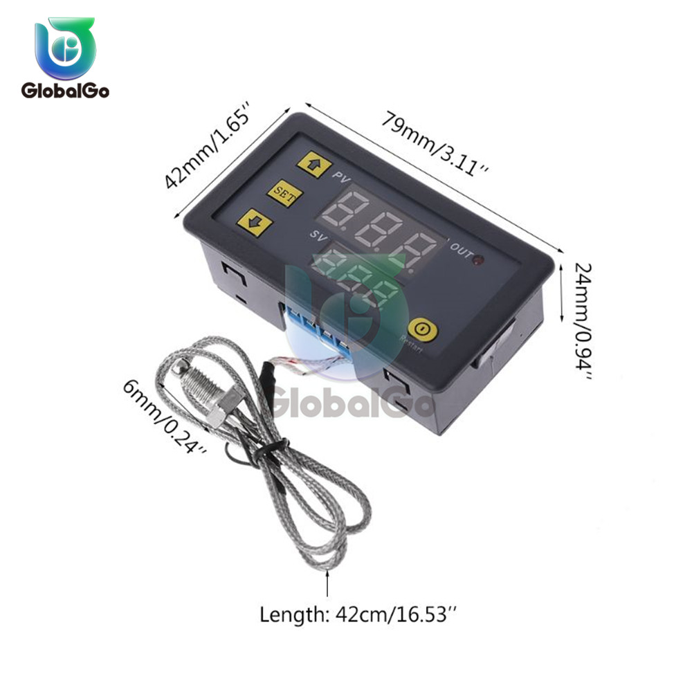 Thông Minh Bình Giữ Nhiệt Điều Khiển Nhiệt Độ 1 Cách 10A Tiếp-60 ~ 500 Độ K Loại M6 Cặp Nhiệt Điện Cảm Biến DC 5V 12V 24V AC 220V