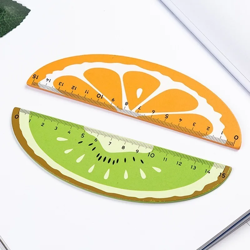 1 Stück niedliche kawaii Holz frucht gerade Lineal Messung Näh werkzeug Briefpapier Kiwi frucht Wassermelone Orange Zitrone Zeichnung