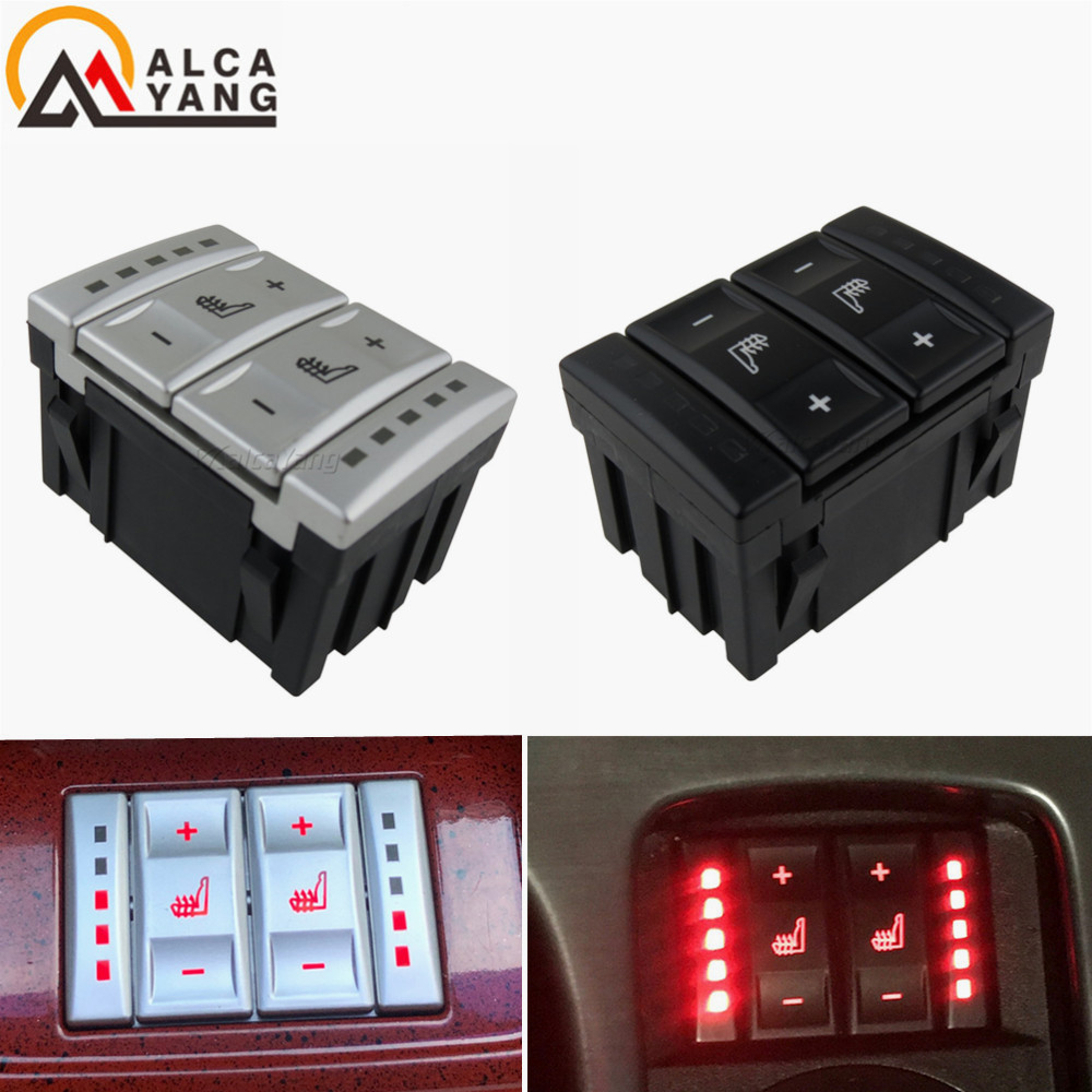 Nuevo interruptor de Control de botón de calefacción de asiento plateado y negro 6M2T 19K314 AC 6M2T19K314AC para Ford Mondeo MK4 S-MAX Galaxy MK 3