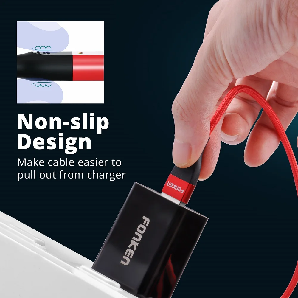 Магнитный кабель FONKEN 3A USB Магнитное зарядное устройство для телефона Шнур для передачи данных Кабель USB типа C Магнитный кабель для быстрой зарядки Провод для зарядки Micro USB