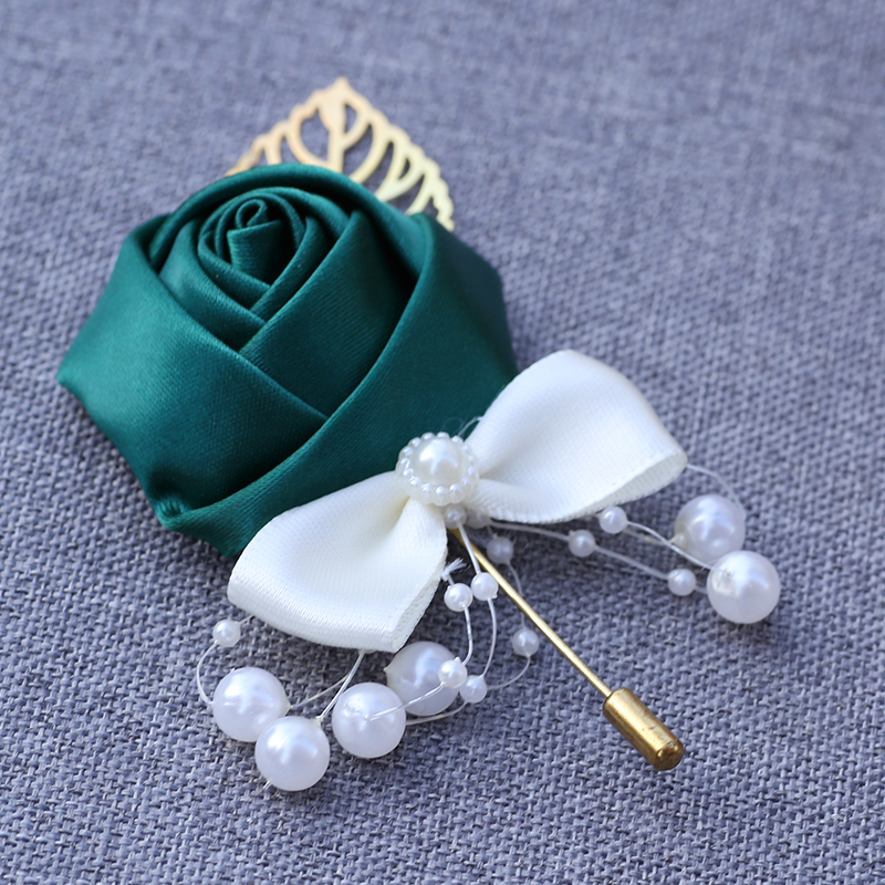 Simulation de fleur de Corsage pour mariée et marié, broche de Simulation de fleur, fournitures de fête d'affaires et de vacances, 643Z