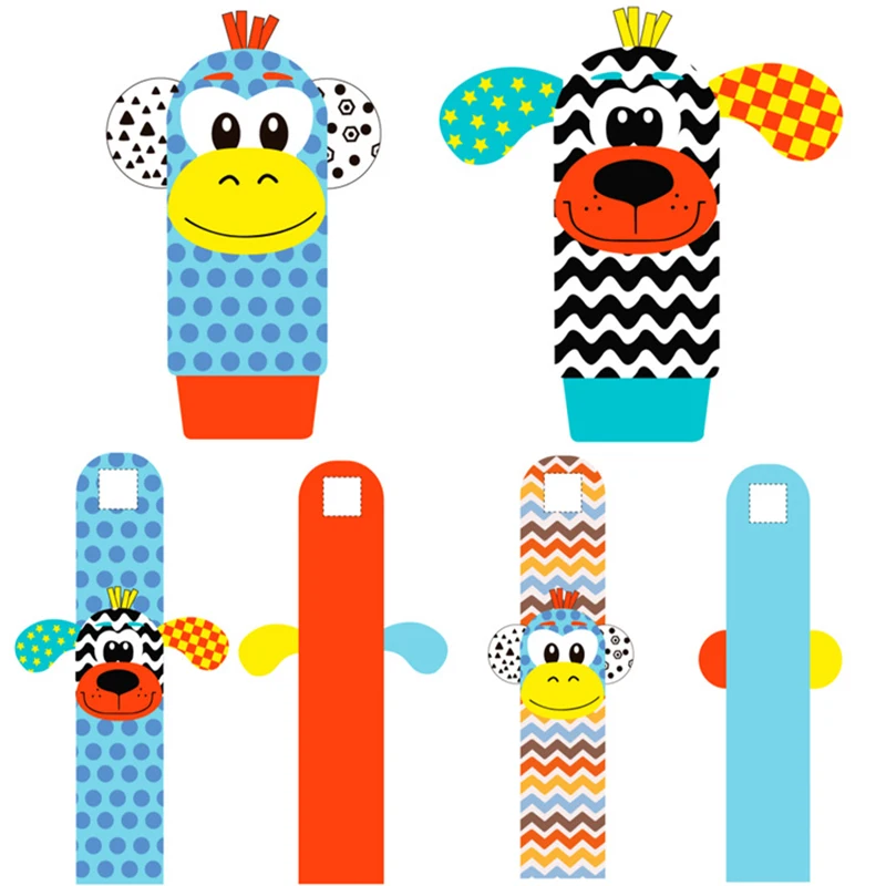 นาฬิกาข้อมือ Rattles เท้า Finder Rattle ถุงเท้าเด็กวัยหัดเดินของเล่นแขนสร้อยข้อมือสายรัดข้อมือ Rattle ทารกแรกเกิดของเล่นเด็ก 0-12 เดือน