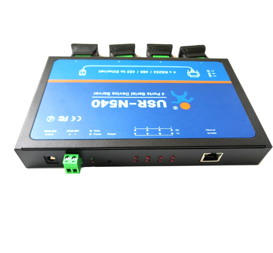 USR-N540 4 Poorten Seriële Apparaat Servers, Seriële RS232 Rs485 Rs422 Naar Ethernet Converter Module Controller