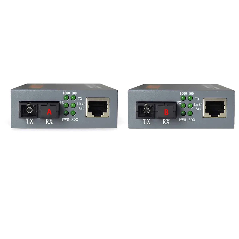 Convertitore multimediale in fibra ottica Gigabit HTB-GS-03 1000Mbps Porta SC in fibra singola Alimentatore esterno Trasmettitore in fibra ottica