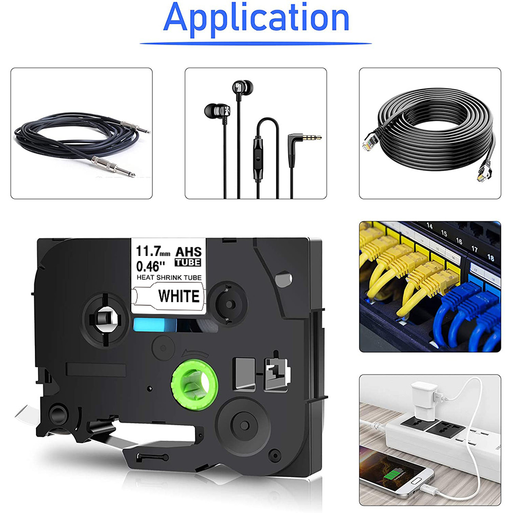 Fita do tubo do psiquiatra do calor do irmão, compatível com P-Touch PT-E550W, E300, E500, P750WVP, P900, P950W, 7600