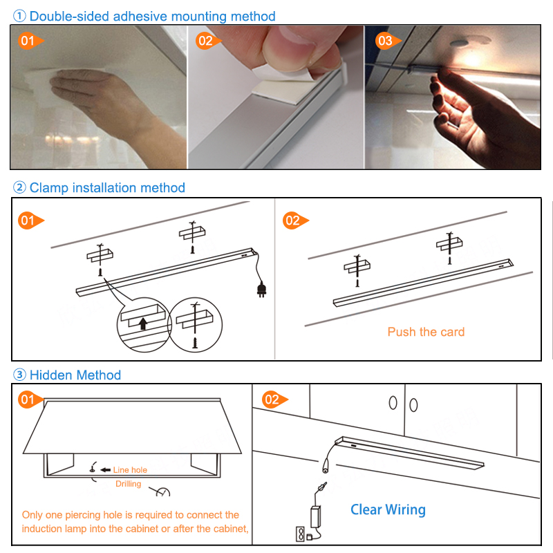 Led sob armário de cozinha luz quarto guarda-roupa sensor inteligente lâmpada noite dc 12v 30/40/50cm interruptor varredura mão lâmpada plugue da ue