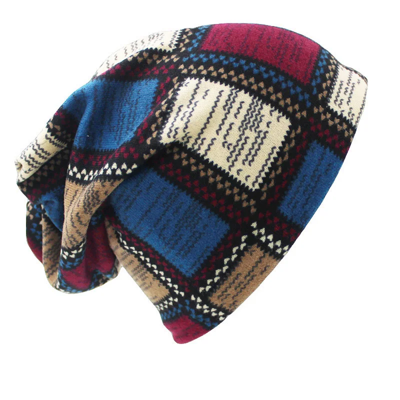 ALTOBEFUN Thương Hiệu Thu Đông Mũ Nam Nữ Skullies Và Beanies Mũ Unisex Thiết Kế Kẻ Sọc Màu Sắc Tương Phản Nữ Nón BHT022