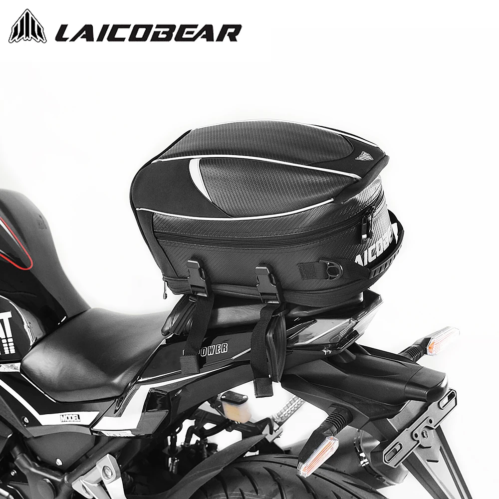 オートバイテールバッグブラックバイク防水テールトラベルライダー荷物後部座席バッグ大容量サドルバッグ