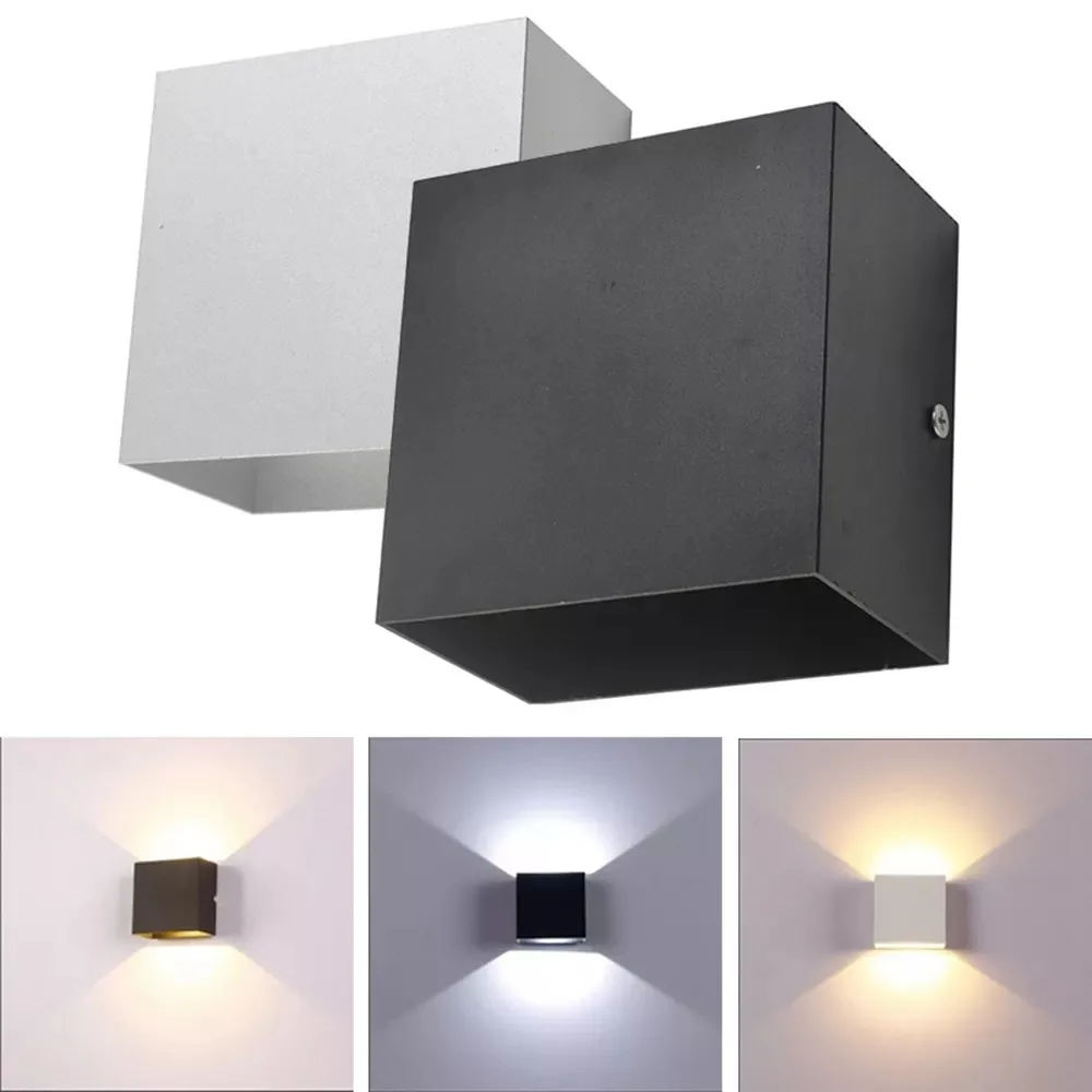 6W 12W 방수 AC85-265V 표면 탑재 LED 벽 조명 현대 노르딕 Luminaire 실내 벽 램프 거실 베란다 야외