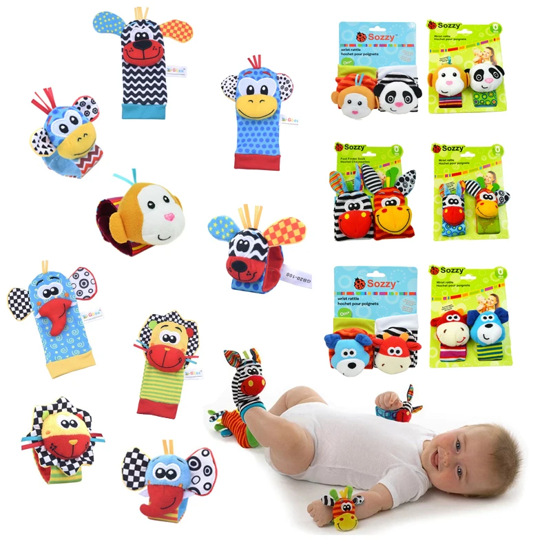 นาฬิกาข้อมือ Rattles เท้า Finder Rattle ถุงเท้าเด็กวัยหัดเดินของเล่นแขนสร้อยข้อมือสายรัดข้อมือ Rattle ทารกแรกเกิดของเล่นเด็ก 0-12 เดือน
