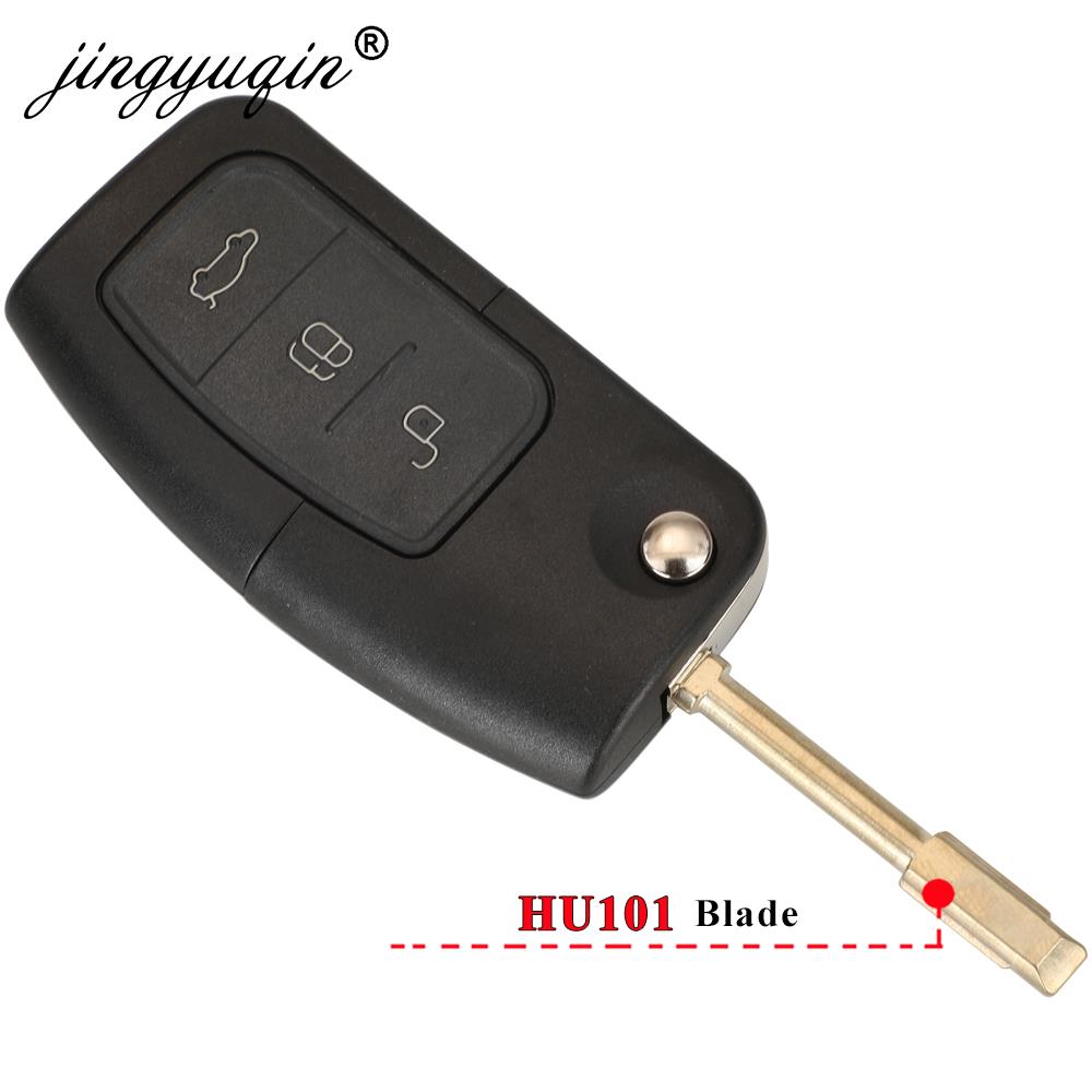 jingyuqin 315/433MHz 4D63 4D60 Car Remote Key for Ford Fusion Focus Mondeo Fiesta Galaxy HU101 FO21 Blade Vehicle Flip Keys