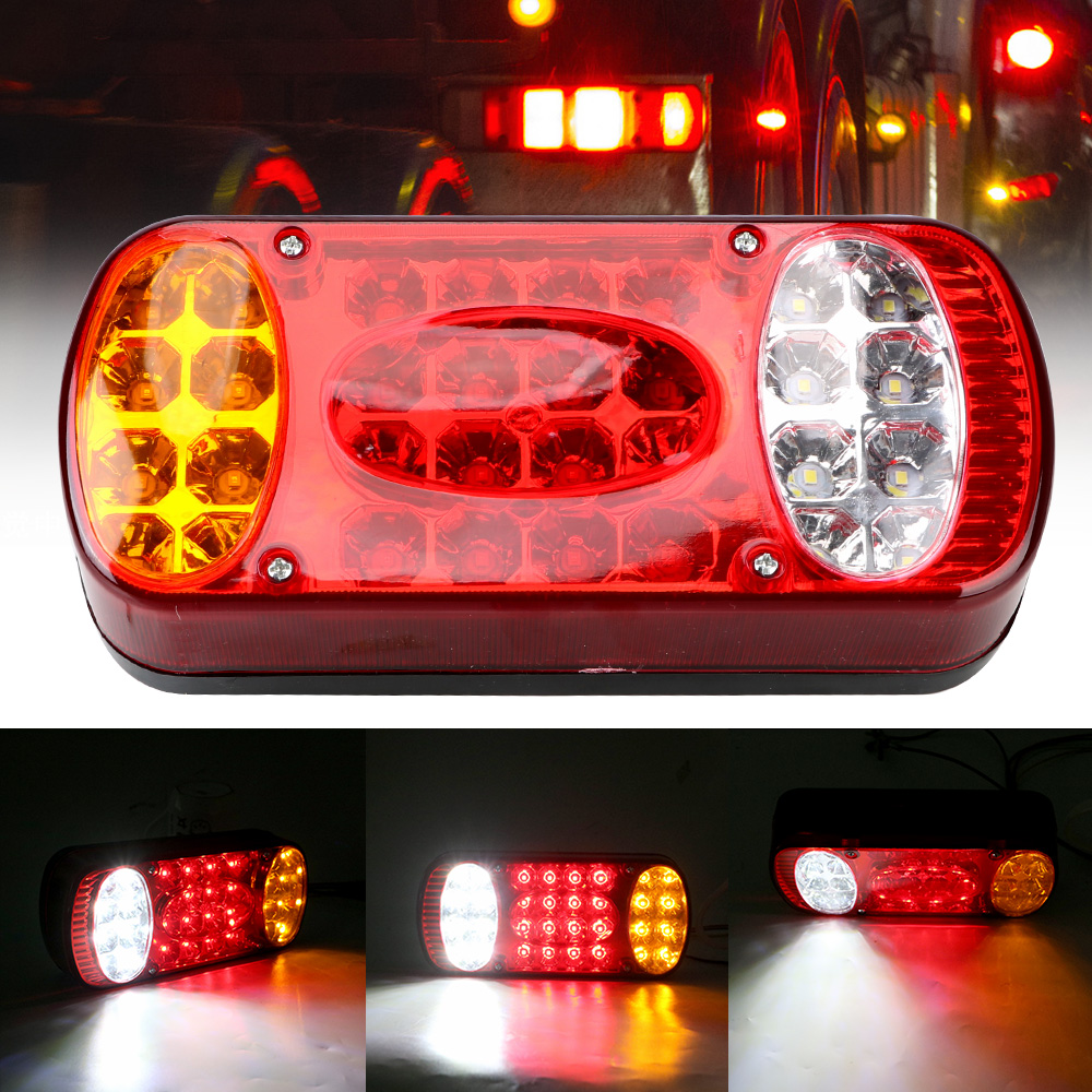 Indicador de señal de luz trasera de camión de coche para luces de freno de parada trasera de camión de remolque 32LED 12V impermeable
