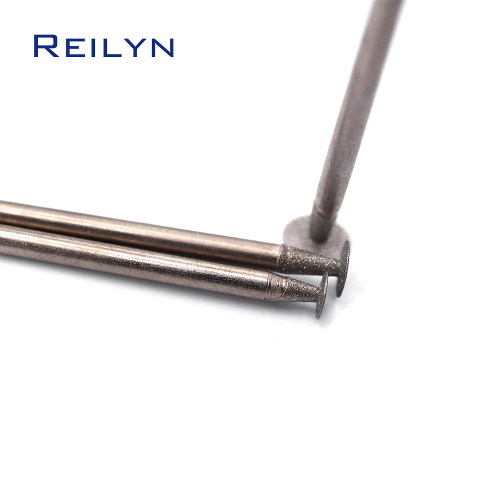 100Pcs Emergy เพชรบด Burr K-Type Bits แกะสลักขัดกระจกแก้วหินหยกสำหรับ Die Grinder/dremel Rotary เครื่องมือ