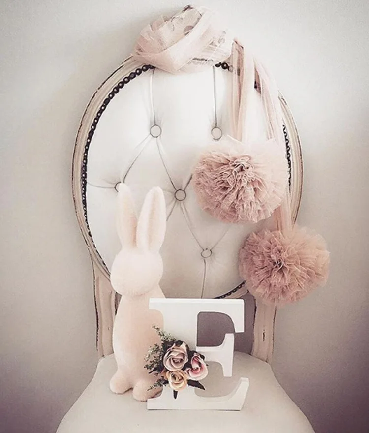 DIY เด็กตกแต่งห้องเตียงสีชมพูผ้าม่านเส้นด้ายลูกบอลตกแต่งรูปแบบเด็กห้องนอนแขวนผนังตกแต่งห้องนอนเด็ก