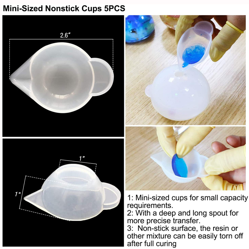 Nhựa Silicon Cốc Đo Bộ Dụng Cụ, Silicone Cốc Đo Cho Nhựa Chống Dính Silicone Trộn Ly, Epoxy Bộ Dụng Cụ