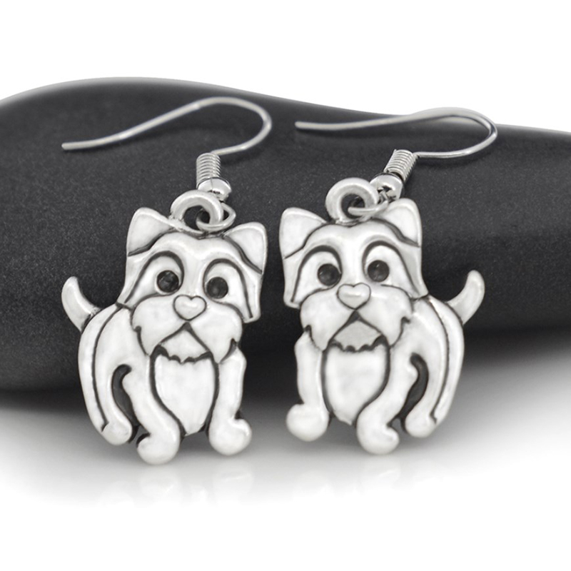Baru Antik Yorkshire Terrier Drop Panjang Anting Wanita Boho Anjing Brincos Mode Perhiasan Menjuntai Anting-Anting Pendientes Hadiah Kekasih