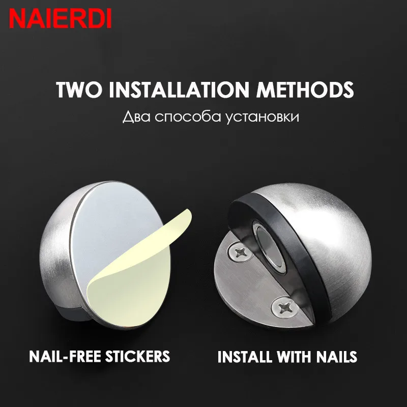NAIERDI Cửa Từ Dừng Gỗ Cao Su Từ Móng Không Chặn Cửa, Cho Nhà Bếp, NỘI THẤT PHÒNG NGỦ Phần Cứng