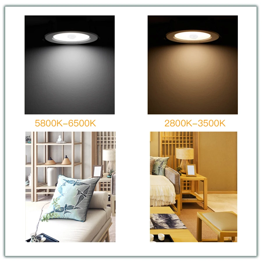 AC 85-265V 5W 10W 15W 20W รอบโคมไฟเพดาน LED PIR Motion Sensor Spot Light สําหรับทางเดิน auto ON/Off at Night