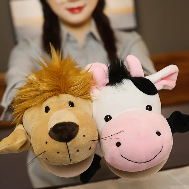 Động Vật Tay Ngón Tay Câu Chuyện Con Rối Kawaii Sang Trọng Búp Bê Giáo Dục Đồ Chơi Cho Bé Sư Tử Voi Bunny Khỉ Hươu Cao Cổ Mềm Mại Đồ Chơi Búp Bê Nhồi Bông