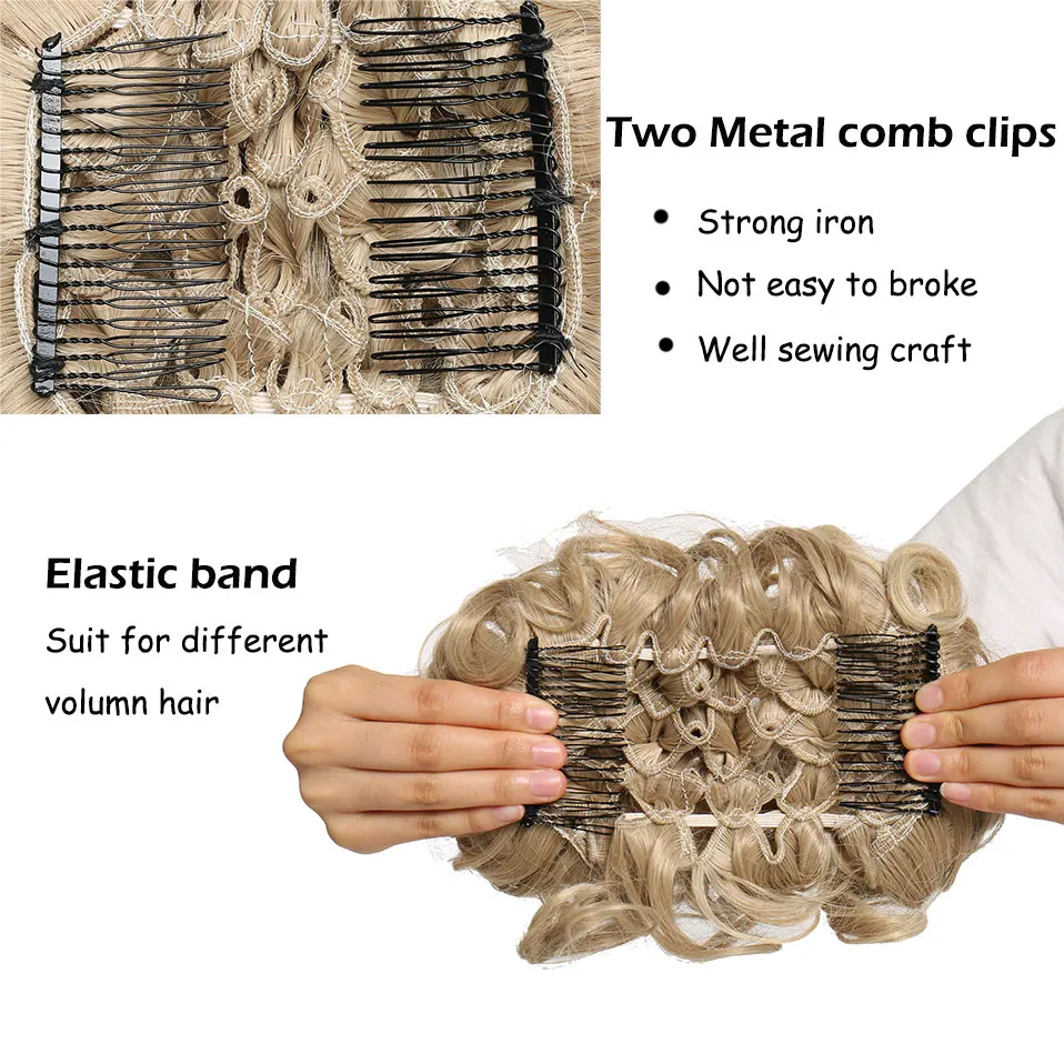 S-Noilite Tổng Hợp Lược Lớn Kẹp Trong Xoăn Tóc Chignon Tóc Miếng Nữ Updo Bao Kẹp Tóc Cài Tóc Đẹp bun