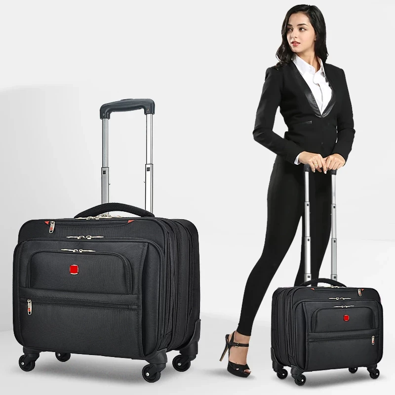 Neue Business Oxford Roll Gepäck Tasche Rollen 18 zoll Männer Multifunktions Handgepäck Räder Koffer Trolley Tasche Luxus Reisetasche