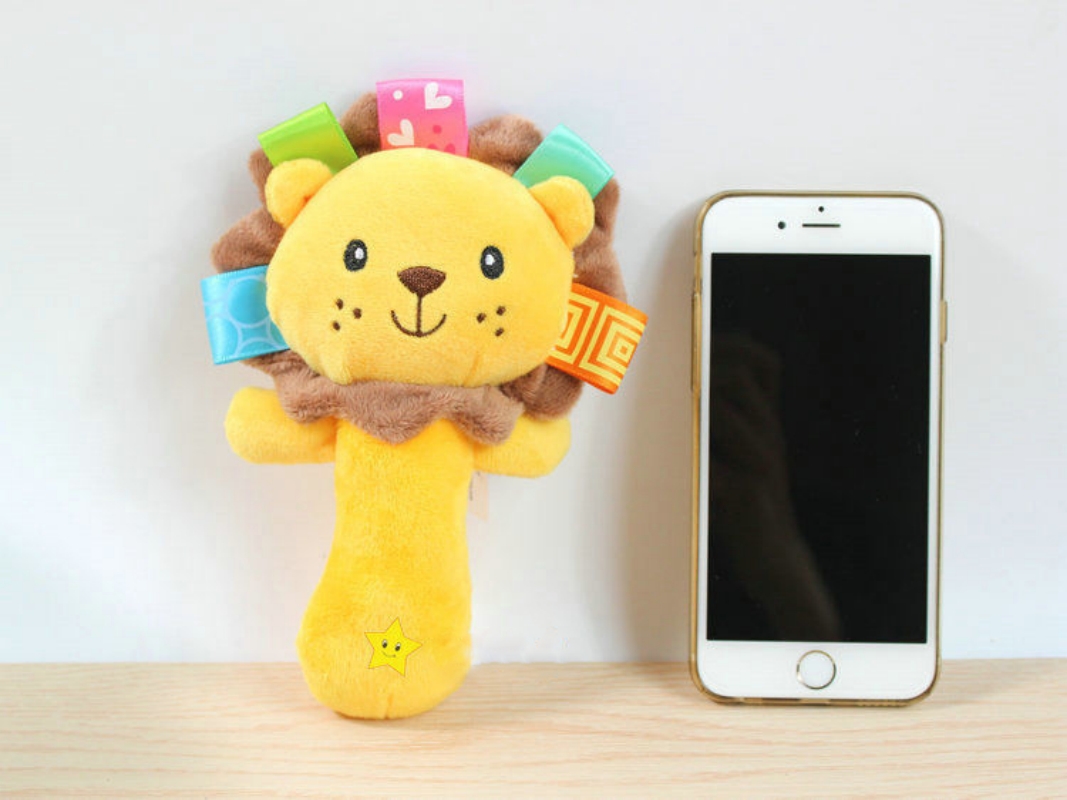 柔らかい布ガラガラ赤ちゃんのおもちゃ 0 12 ヶ月ぬいぐるみベビーぬいぐるみ漫画動物 BB スティックハンドベル教育ベビーゲームおもちゃ