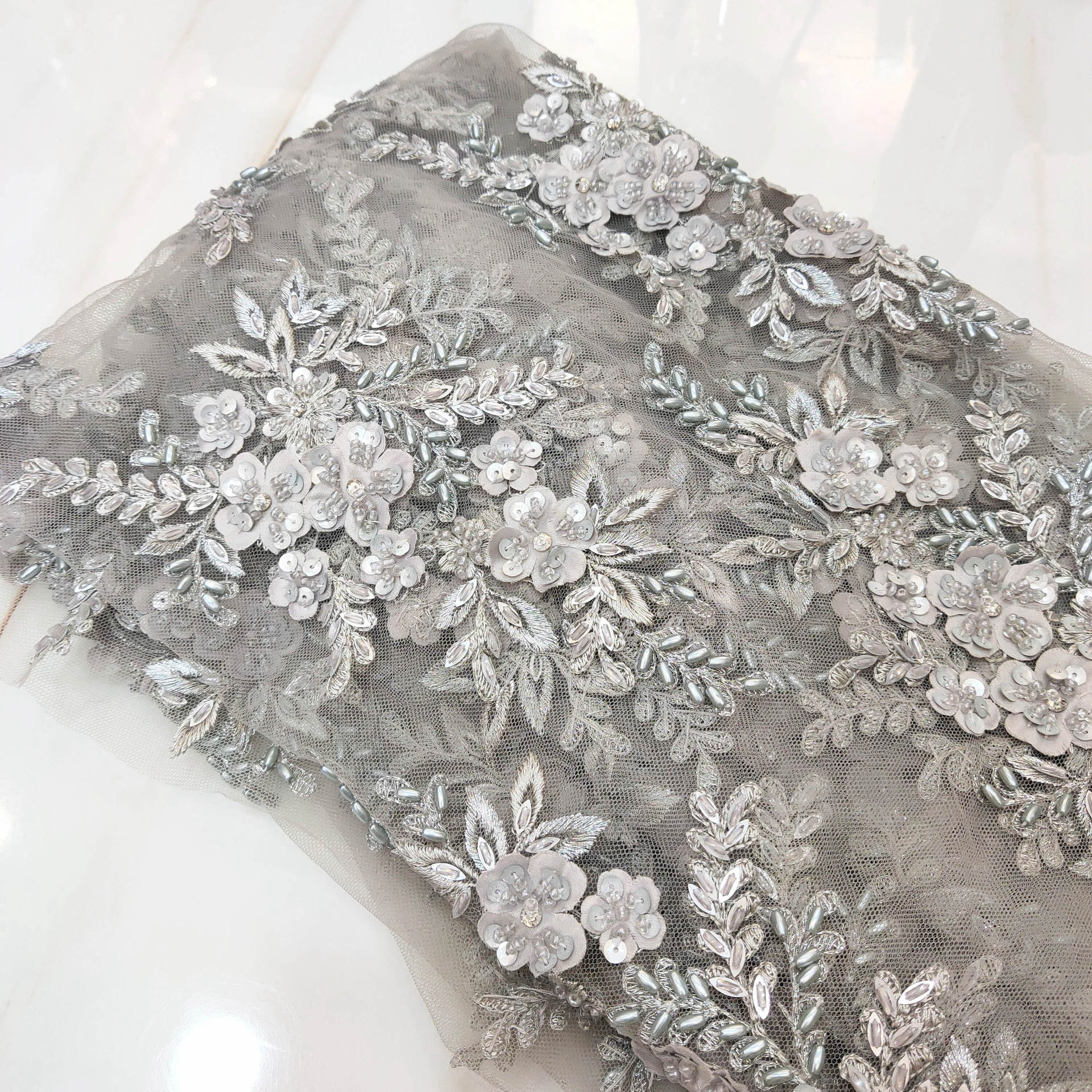 Hilo de red cosido a mano, cuentas en flor, bordado diy, Apliques de encaje, ropa, accesorios de vestido de novia, 1 par