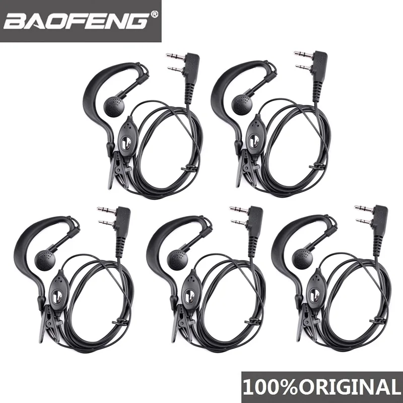 5 uds Baofeng UV-5R auriculares Ham Radio auriculares Walkie Talkie Woki Toki auriculares PTT B5 B6 Uv-6r F8 + Wln Kd-c1 K puerto auricular