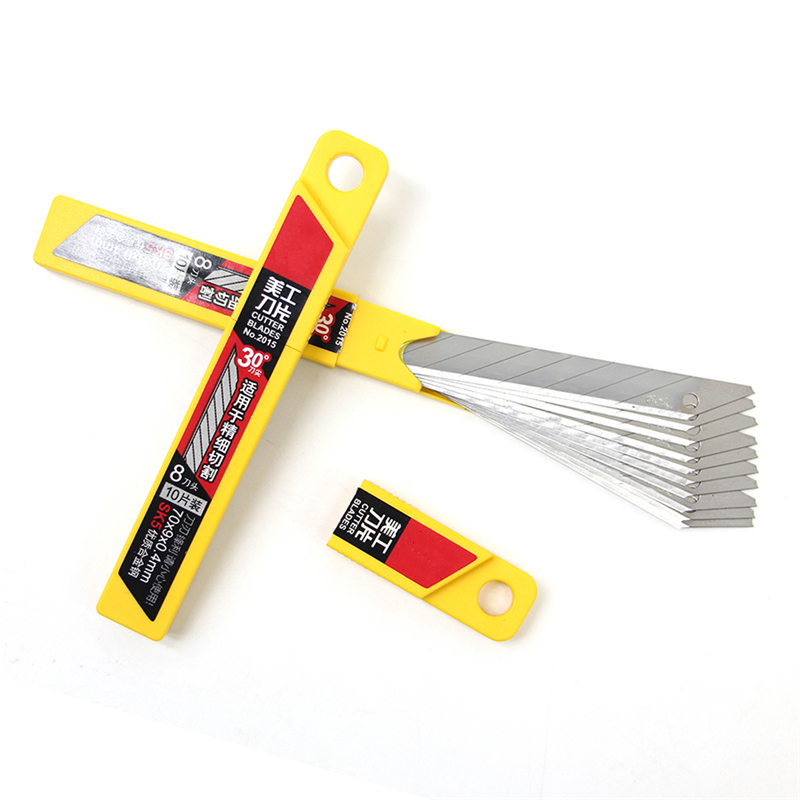 Cuchilla artística, cortadora de cuchillas de 30 grados, cuchilla para escultura, cuchillo de utilidad General, 10 unids/caja Deli2015