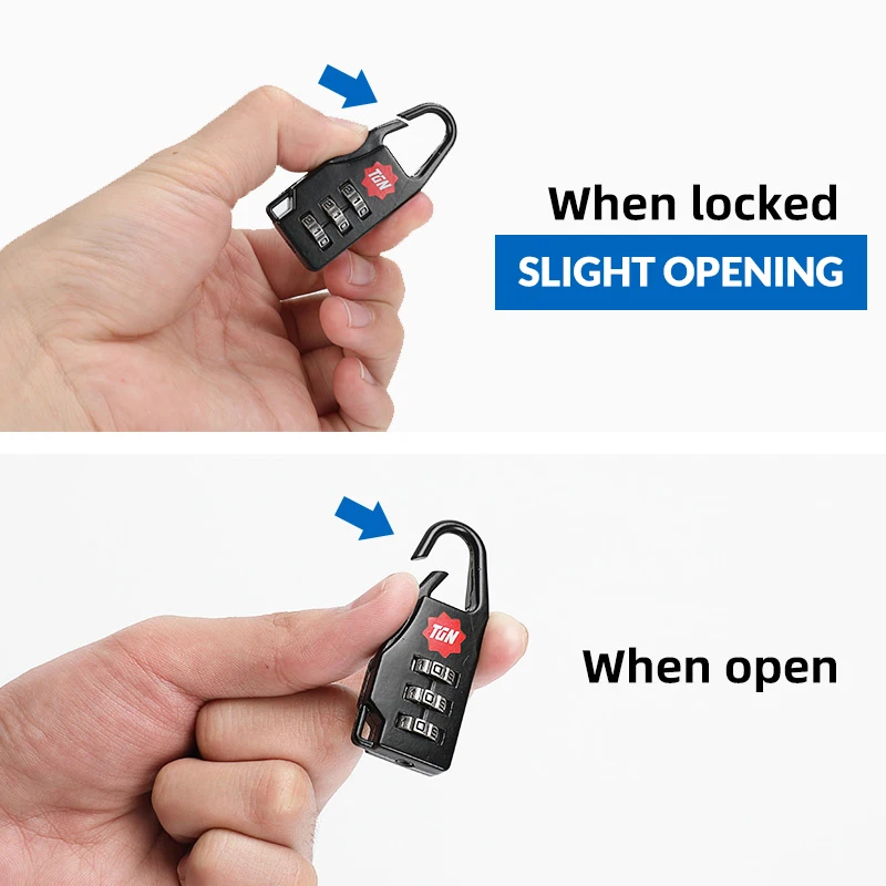 Tigernu สะดวกขนาดเล็กรหัสผสมรหัสล็อคกุญแจสีดำล็อค Padlock Lock กระเป๋าเดินทางสำหรับกระเป๋าซิปกระเป๋าเป้สะพายหลัง