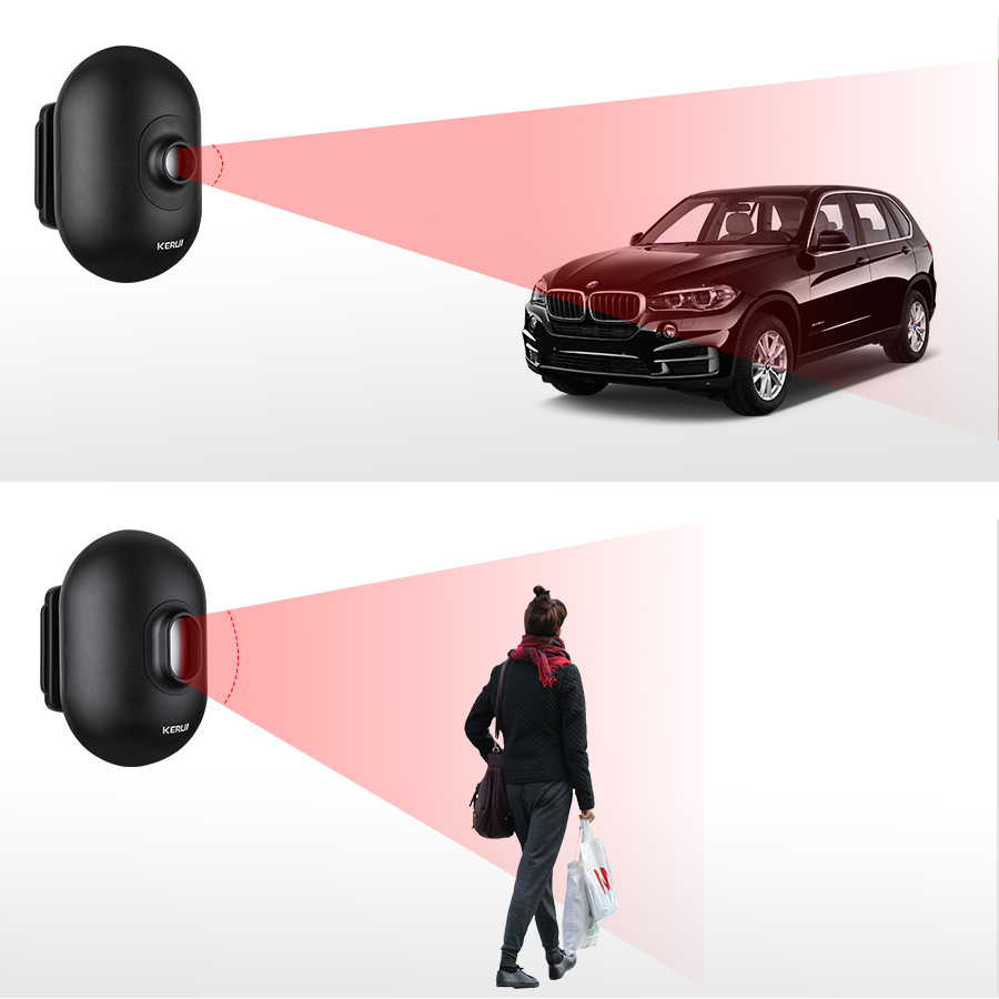 KERUI DW9 Driveway Garage Alarm System Outdoor Wireless Home Security PIR Motion Infrared Detector Vehicle Burglar Alarm