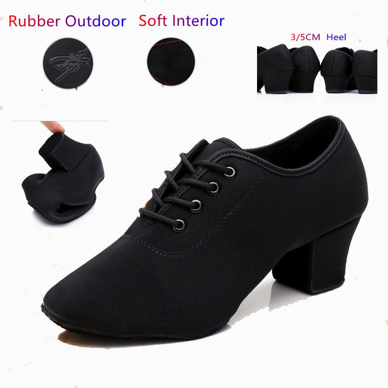 Leinwand Professionelle Ballsaal/Tango/Salsa/Latin Tanzschuhe Gummi/Weiche Sohle 5CM/3CM Low Heels Tanzen Schuhe Für Frauen