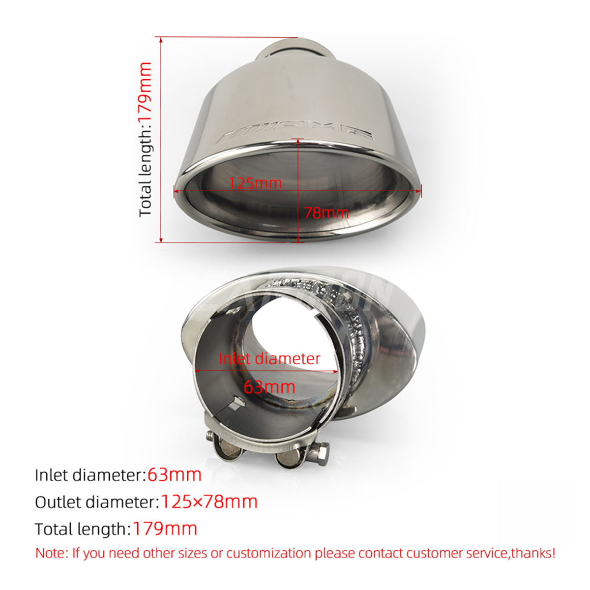 Knalpot Mobil Ujung Knalpot Pipa Baja Tahan Karat Ujung Ekor untuk Mercedes Benz W204 AMG C63 C65 Modifikasi