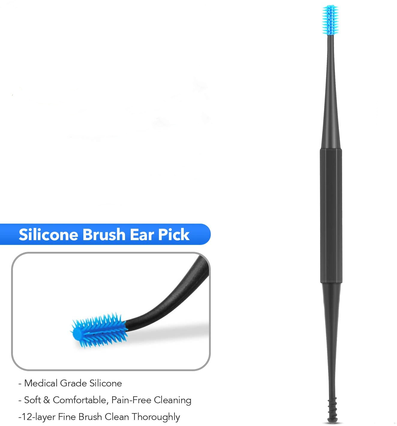 Nowy styl do czyszczenia uszu, narzędzie do usuwania woskowiny, silikonowa łyżka do czyszczenia uszu, łyżka do uszu wielokrotnego użytku, spiralny zbieracz do uszu dla dorosłych i dzieci