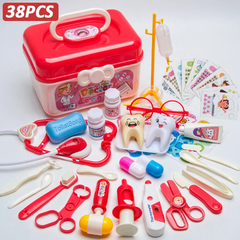 Bác Sĩ Bộ Cho Trẻ Em Giả Vờ Chơi Gái Game Nhập Vai Bệnh Viện Accessorie Y Tế Y Tá Dụng Cụ Túi Đồ Chơi trẻ Em Quà Tặng