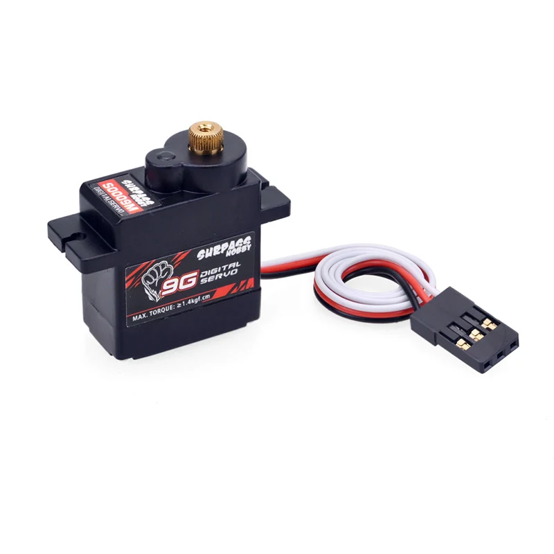 SURPASS Hobby S0009M 9g Metal Gear 1,4 KG Servo Digital para RC avión de ala fija Robot coche barco conducto avión