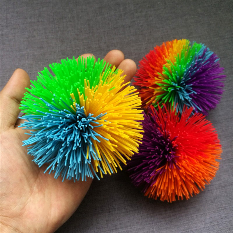 Decompression Rainbow Sandbag Ball Hairy ยางซิลิโคนสนุกยืดหยุ่น Elf เด็กผู้ใหญ่ Sensory เกมของเล่นของขวัญปาล์มสมบัติ