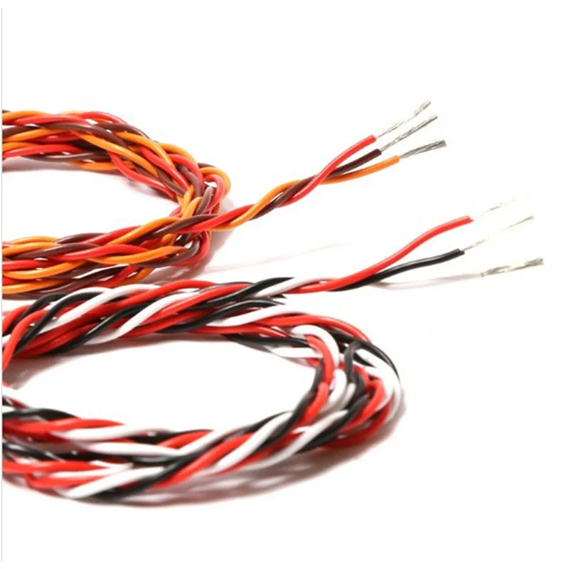 5M 22AWG/26awg 30/60 Core 3 Cách Servo 16 Chân Nối Dài JR Futaba Xoắn Dây Dẫn Dành Cho RC Máy Bay Phụ Kiện