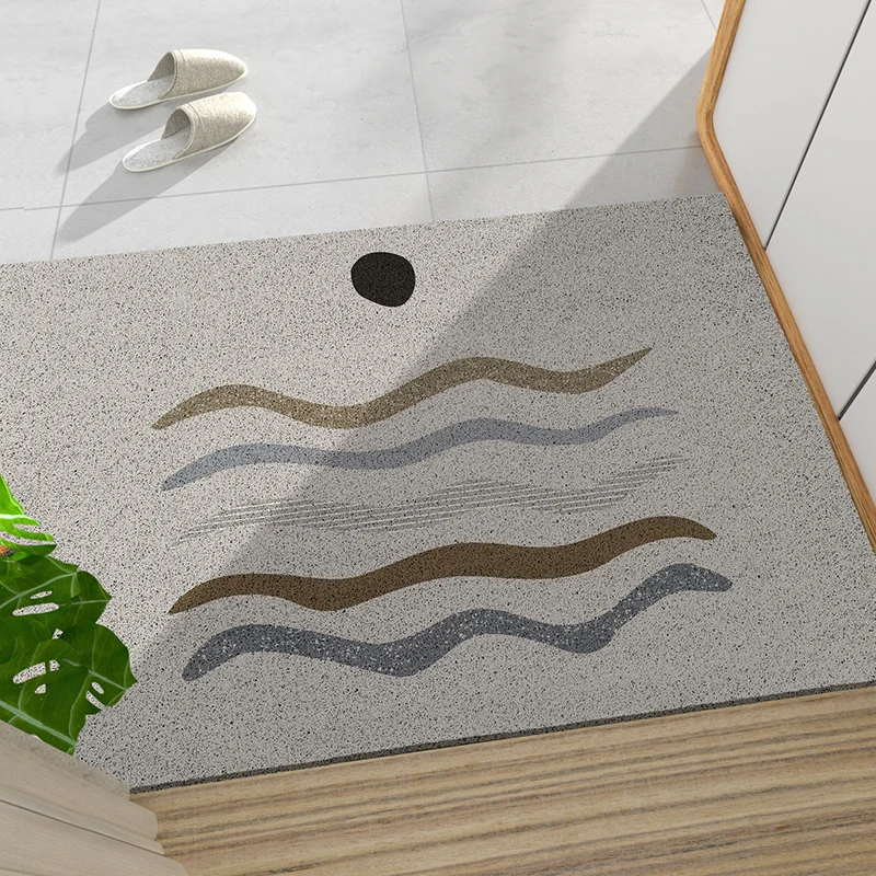 Karpet Pintu Rumah Garis Sederhana Karpet Ruang Tamu Tikar Anti-selip Karpet Pintu Masuk Tahan Debu Simpul Sutra Karpet Karpet Lorong Kustom