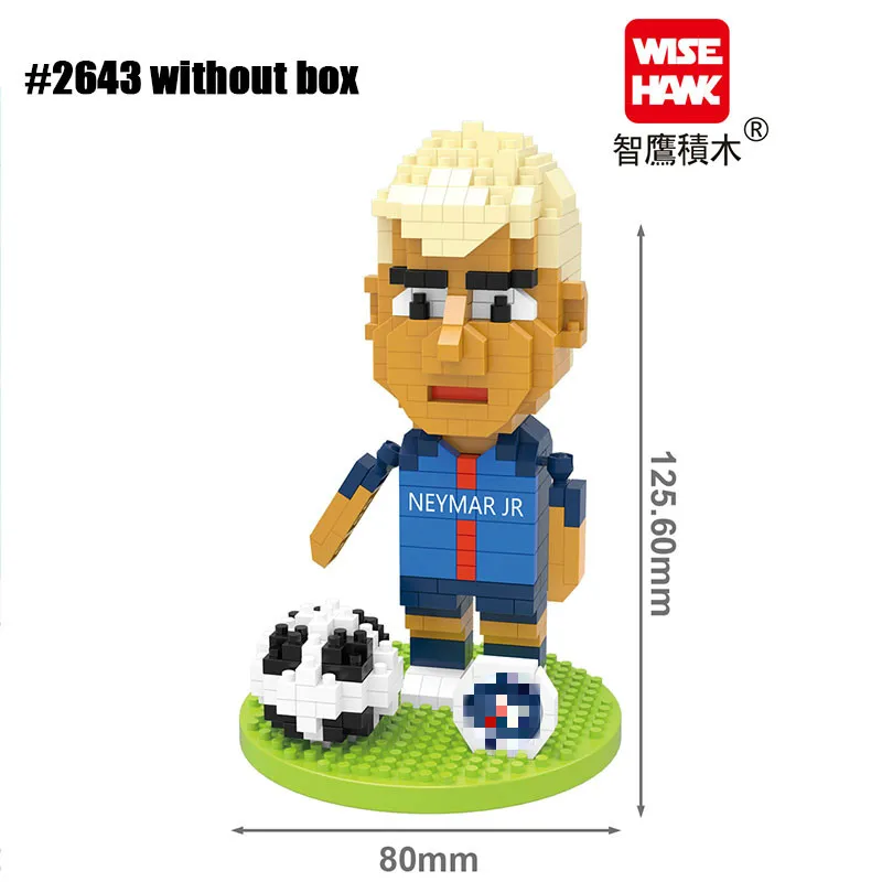 Cầu Thủ Bóng Đá Số Liệu Mini Khối 3D Mẫu Hoạt Hình Viên Gạch Anime DIY Micro Khối Xây Dựng Đồ Chơi Hành Động Trẻ Em Quà Tặng Kim Cương Size