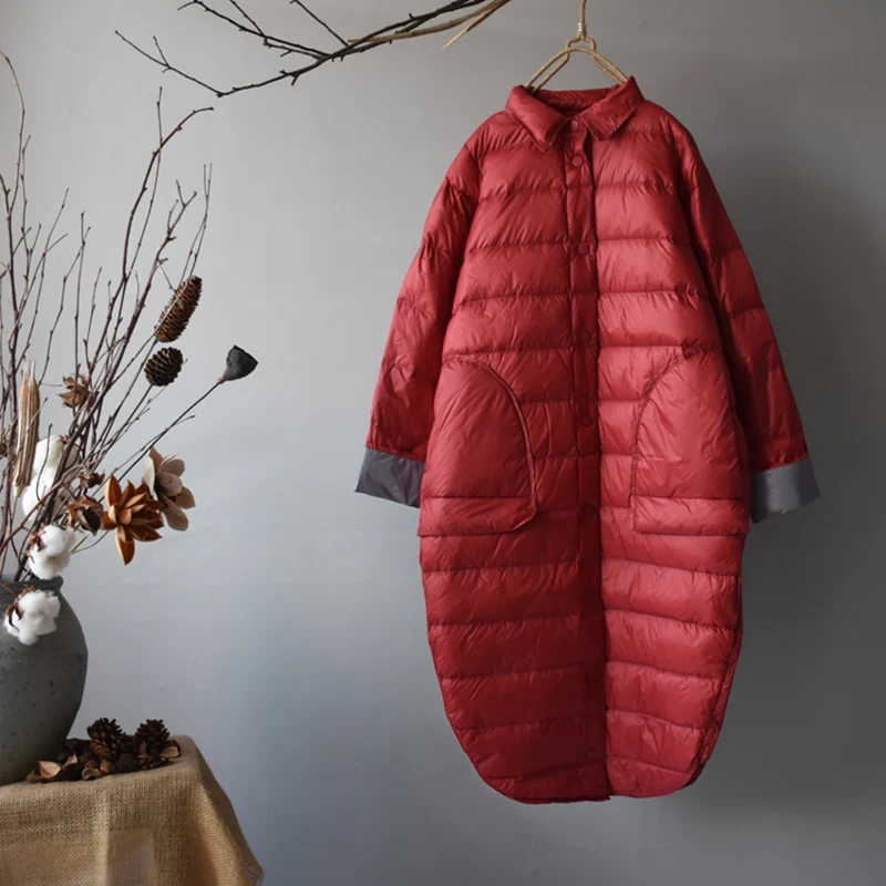 SEDUTMO Mùa Đông Dài Vịt Xuống Áo Khoác Nữ Siêu Nhẹ Mỏng Oversize Áo Khoác Mùa Thu Thon Gọn Bỏ Túi Parkas ED1470