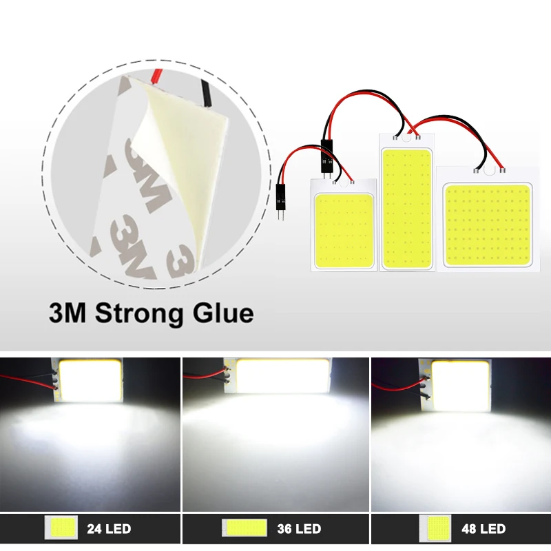 1 Chiếc Ô Tô Bóng Đèn LED T10 W5W C5W C10W Festoon LED 31/36/39/42Mm COB 12V 7000K Nội Thất Ô Tô Dome Đọc Thân Cây Đèn