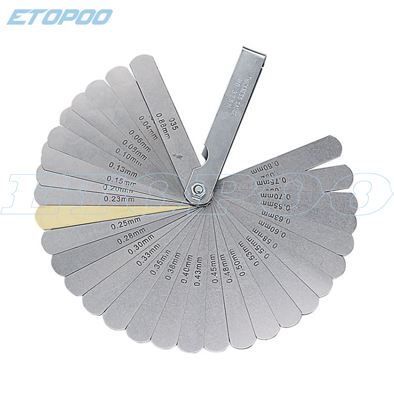 14/20/25/32 Bằng Đồng Thau Tấm Feeler Đo Inch Hệ Mét Đo Độ Dày Lưỡi Dao Gap Filler Tappet Van Đo Độ Dày công Cụ
