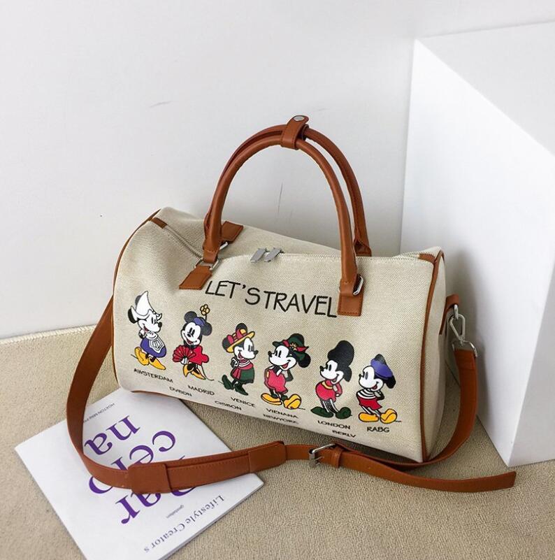 Disney Mickey cartoon canvas handbag Minnie ladies men's messenger bag large capacity shoulder bag