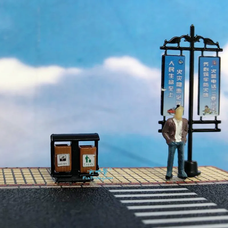 HO/N Skala Modell Straße Abfalleimer Micro Landschaft Müll DIY Material Mülleimer Miniatur Mini Simulation Ashcan Sand tabelle