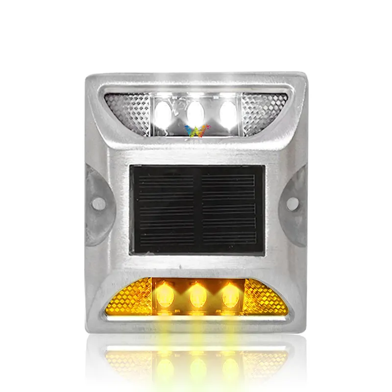 Green red LED dual side square road marker solar powered LED solar road stud