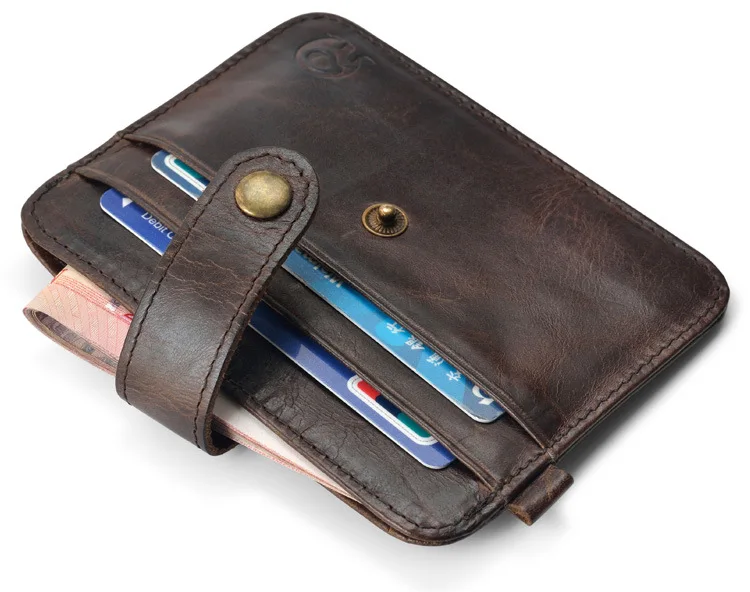 Nam Da Thật Chính Hãng Da Mỏng Nhẹ Nam Ví Nhỏ Mini Túi Tiền Walet Mỏng Portomonee Carteras Của Người Đàn Ông Ví Đựng Thẻ Ví