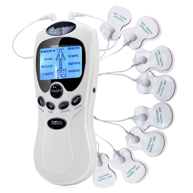 Pulso Tens acupuntura masaje corporal eléctrico 8 modelos máquina de Terapia Digital 4 almohadillas Estimulador muscular eléctrico relajación de cuerpo completo