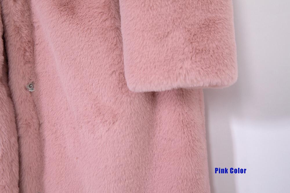 女性用ベルト付きフェイクファーコート,折り返し襟,ロング,厚手,暖かい,冬,ニューコレクション2023